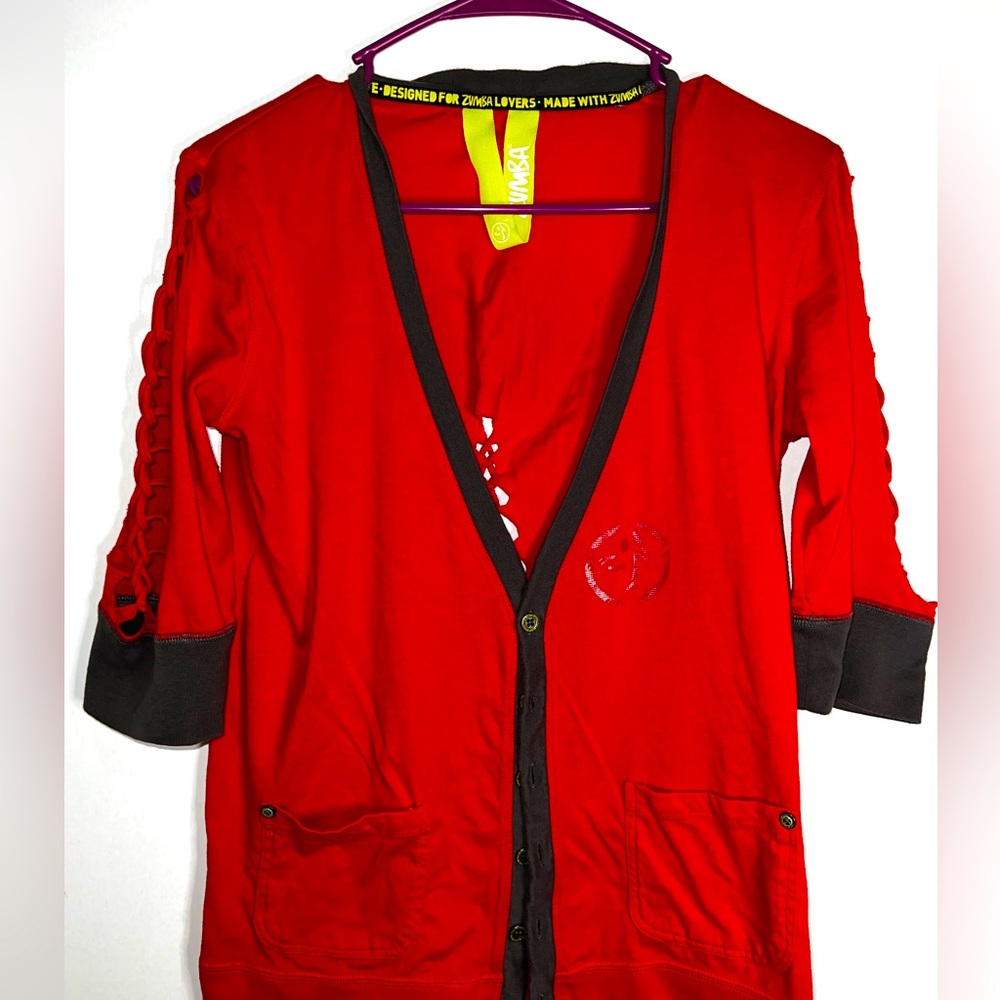 Zumba Cotton Jazon Fitness Dance Warmup Cardigan- Specialty cut -M